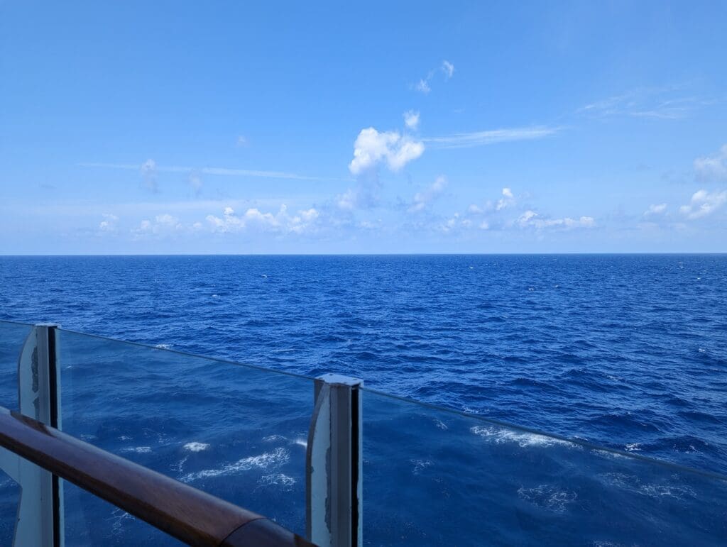 Clear blue waters.