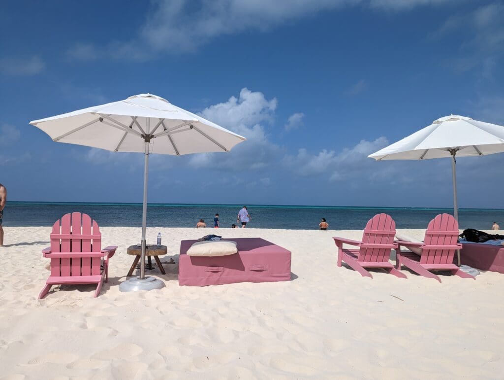 A white sand beach in Cozumel.